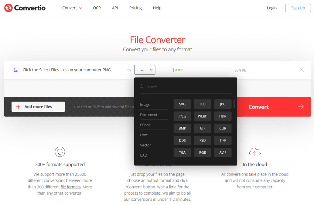 With Convertio, you can convert a PDF file into a number of formats, including PNG.